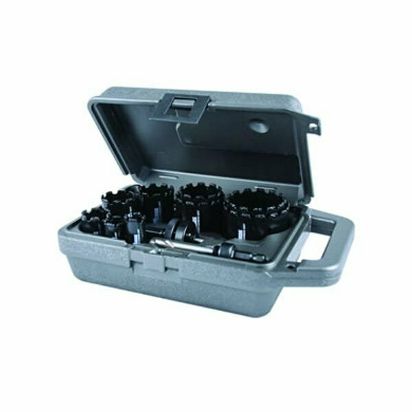 Morse Hole Saw Kit, Maintenance, 11 pc, 1-1/2 in Cutting Depth, Continuous Grit, Tungsten Carbide Grit MHSG100